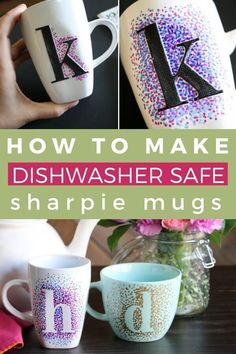 how to make dishwasher safe sharpie mugs with the letter k on them