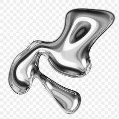 an abstract silver object on a transparent background, with no background or borders to the image