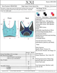 Tech Pack Samples | Tracy's Design Journal