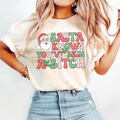 PLEASE NOTE, DUE TO THE BUSY HOLIDAY SEASON ANY ORDERS PLACED AFTER 12/09/24 ARE NOT GUARANTEED TO ARRIVE BY CHRISTMAS. FOR OVERSIZED LOOK, SIZE UP ** Comes in multiple colors! Check out more designs here: www.etsy.com/shop/jadeandroseshop ✨️SIZE AND FIT: Your shirt will be printed on a high-quality, soft and comfortable unisex t-shirt. Sizes run true to size, which takes the guesswork out of ordering. If you like your t-shirts loose or oversized - size up. For a more fitted women's style - size Christmas Cotton Top With Graphic Print, Christmas Cotton Tops With Graphic Print, Casual Pre-shrunk Christmas Shirt, Christmas White Tops With Funny Print, White Christmas Top With Funny Print, White Top With Funny Christmas Print, White Christmas Tops With Funny Print, Holiday Cotton Graphic Tee Shirt, Christmas Cotton Tops With Custom Print