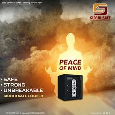 an advertisement for the siddhi locker campaign with a silhouette of a man holding his hands up