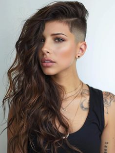 Explore Styles for Long Hair with Shaved Sides Curly Hair With Shaved Side, Sage Hair