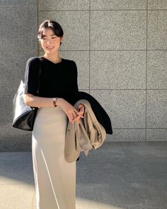 Asian Elegant Outfit, Korean Classic Outfit, Korean Chic Fashion, Korean Women Work Outfit, Asian Modest Outfit, Asian Work Outfit, Asian Office Outfit, Korea Summer Outfit Korean Style, Smart Casual Aesthetic