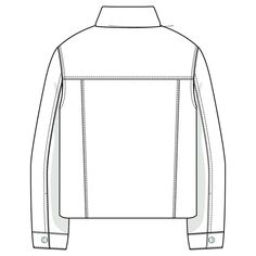 a drawing of a jacket with buttons on the chest and collar, in white background