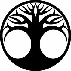 the tree of life symbol is shown in black and white