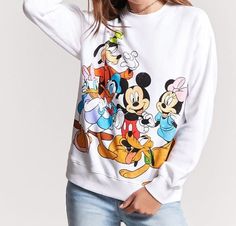 She honestly had great style.Get it from Forever 21 for $22.90 (available in sizes S–L). Classic Disney Characters, Friends Sweatshirt, Disney Sweatshirts, Casual Rompers, Women Christmas, Knit Sweatshirt, Disney Shirts, Disney Outfits, Disney Style