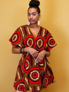 A beautiful pull over African print dress Elastic at waist Relaxed bodice Cotton V neckline RTW shipping in 3-5 days Ankara Dress Designs, African Print Dress, Ankara Dress, Dress Designs, Dress Clothes For Women, African Print, Ankara, Print Dress, Designer Dresses