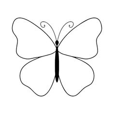 a black and white drawing of a butterfly