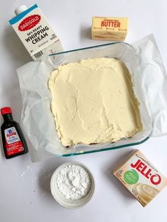 the ingredients to make this cake include butter, cream cheese, and other toppings