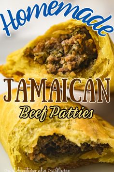 the cover of homemade jamaican beef patties