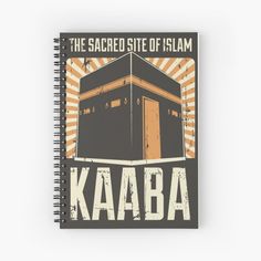 a spiral notebook with the words kaba and an image of a building on it