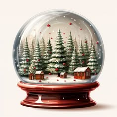 Christmas Toppers, Globe Art, Christmas Topper, Christmas Snow Globes, Christmas Illustration, Decorative Painting, Snow Globes, Decoupage, Card Making