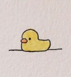 a drawing of a rubber ducky floating in the water