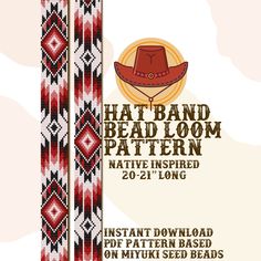 an advertisement for the hat band loom pattern native inspired 20 - 21 - long