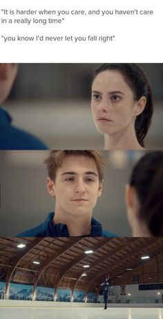 the twilight movie scene is shown in two different frames, with one person looking at another