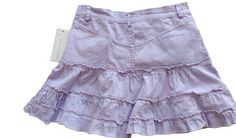 Vintage 2000. Kort lila rokje in stretch katoen. Nieuw met kaartje. Fitted Purple Skirt With Ruffles, Fitted Cotton Skort With Ruffles, Spring Lavender Fitted Bottoms, Purple Cotton Skort For Summer, Summer Purple Cotton Skort, Fitted Purple Mini Skirt With Ruffles, Fitted Lavender Ruffled Skirt, Fitted Lavender Ruffle Skirt, Purple Cotton Mini Skort