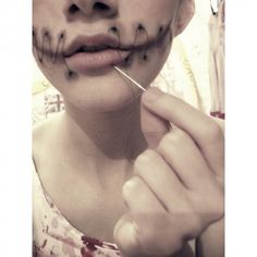 Mouth Makeup, Stitched Mouth, Stitches Makeup, Makeup Jobs, Around The Fur, Makeup Lips, Costumes For Teens, Halloween Makeup Tutorial