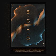 a movie poster for echo with an image of a woman's face and sound waves