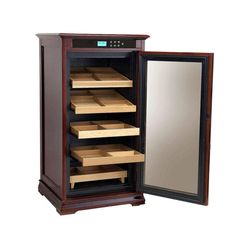 Prestige Humidor The Redford Electronic Cabinet Humidor | 1,250 Cigars Cabinet Humidor, Humidor Cabinet, Molding Detail, Elegant Bar, Tempered Glass Door, Metal Slide, Display Panel, Humidor, Climate Control