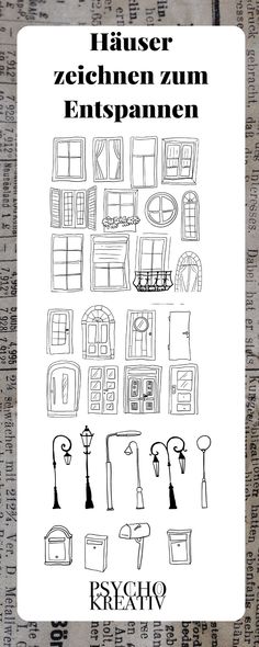 an image of a poster with different types of furniture in black and white on it