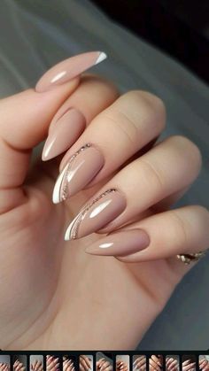 Nails French With Gold, 50th Birthday Nail Ideas, Elegant Nail Designs 2024, Light Nails Ideas, New Trendy Nail Art Designs, Nail Art Designs For Wedding, Nails With Line Designs, Simple Elegant Nail Designs, Elegant Summer Nails