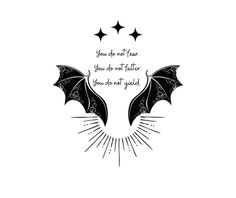 two bats with the words you don't fear, you do not fail, and stars above them