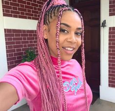 Pink And Grey Knotless Braids, Pink Black And Blonde Box Braids, Pastel Pink Braids, Light Pink Box Braids, Pink Cornrows Braids, Light Pink Braids, Pink Cornrows