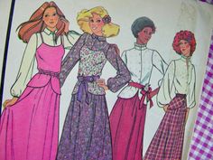 70s Patterns, Mccalls Patterns Dress, 70’s Aesthetic, Kawaii Diy, Fashion Illustration Vintage, Pattern Pieces, Top Sewing Pattern, Illustration Vintage