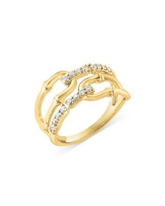 Bloomingdale's Fine Collection Diamond Link Ring in 14K Gold, 0.25 ct. t.w. - Exclusive Gold Ring Price, Movie Jewelry, Fancy Diamond Ring, Jewellery Board, High Jewelry Ring, Stack Rings, Link Ring, Pearl Jewels, Diamond Rings Design