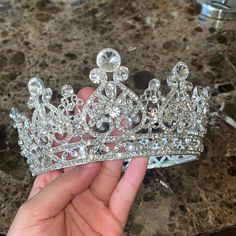 Silver Crown For Wedding, Prom, Sweet 15/16,Birthday Hs Wallpapers, Quince Crowns, Silver Sweet 16, Plastic Crown, Crown For Wedding, Crown Women, Quinceanera Crown, Sunflower Headband, Quinceañera Ideas