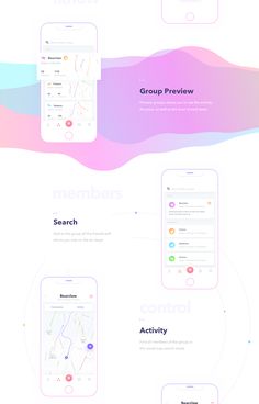 the landing page for an app that is designed to look like a mobile phone with multiple screens