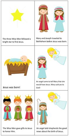 the story of jesus's birth is shown in this graphic, and it shows how he