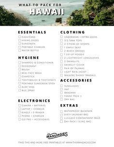 the ultimate guide to packing in hawaii with text that reads what to pack for hawaii