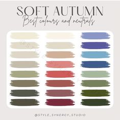 the soft autumn colors and neutrals are featured in this color palette for your home