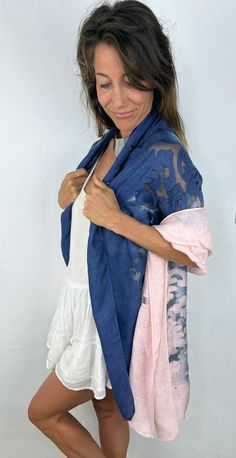 Experience the ultimate in versatility and luxury with our 4-in-1 Silk Dress/Top/Pashmina/Scarf from Malaysia. Crafted from the finest silk, this adaptable piece effortlessly transitions from a chic dress to a stylish top, a cozy pashmina, or an elegant scarf. Perfect for any occasion, this free-size wonder embraces your style needs while adding a touch of sophistication and grace to your wardrobe. Embrace the beauty of multifunctional fashion with this exquisite and timeless piece. Shawl For Layering, One Size Pink Shawl For Spring, Multifunctional Fashion, Blue Pashmina Silk Shawl, Pink One Size Shawl, Luxury Blue Pashmina Shawl, Luxury Bohemian Blue Silk Scarf, Elegant Scarf, Bohemian Purple Silk Shawl Scarf