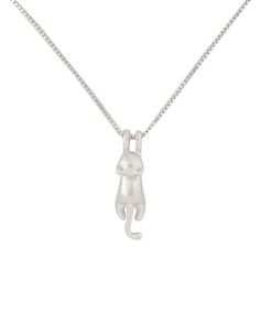 A cute naughty kitty hanging on to dear life. This adorable cat necklace comes in matted sterling silver plating and will be sure to show off your mischievous side. Goes well with any outfit while exuding a little spunk and personality to your outfit. A must have jewelry piece to add to your collection. The perfect gift for cat lovers. A spunky and fun looking necklace that can pair with any outfit. The perfect gift for loved ones, friends, and cat lovers. Plated in 925 sterling silver for an el Must Have Jewelry, Earring Jewelry Box, Cat Pendant Necklace, Cat Pendant, Baby Hair Accessories, Spa Gifts Set, Cat Pendants, Cat Necklace, Jewelry Stand