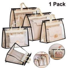 Specifications: Made of high quality PVC and non-woven material, it is eco-friendly, and can keep the bag free of odors. It can keep your handbag or clothes away from water, dust, damage, direct sunlight. One-sided transparent designed can help you to recognize and select objects. Item Name: Storage Bag Material: Non-woven, PVC Features: Transparent, Dust-Proof, Durable Size: S: 32cm x 21cm x 11cm/12.6" x 8.27" x 4.33"(Approx.) M: 38cm x 26cm x 18cm/14.96" x 10.24" x 7.09"(Approx.) L: 38cm x 29cm x 12cm/14.96" x 11.42" x 4.72"(Approx.) XL: 43cm x 35cm x 19cm/16.93" x 13.78" x 7.48"(Approx.) XXL: 50cm x 35cm x 13cm/19.69" x 13.78" x 5.12"(Approx.) Notes: Due to the light and screen setting difference, the item's color may be slightly different from the pictures. Please allow slight dimensio Storing Handbags, Transparent Purse, Tas Lv, Pvc Storage, Desain Pantry, Handbag Organizer, Purse Storage, Clear Handbags, Clear Purses