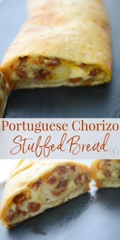 this is an image of portuguese chorizo stuffed bread