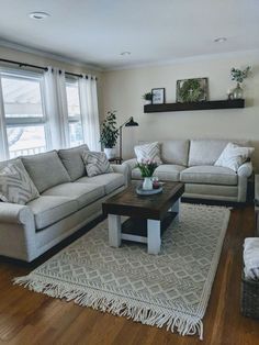 the living room is clean and ready to be used as a den or family room