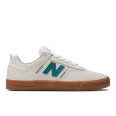 Jamie Foy's first pro model shoe for New Balance Numeric offers a more durable and breathable take on the traditional vulcanized skate shoe. Jamie Foy 306, Sea Salt Green, Men Shoes Aesthetic, Jamie Foy, White And Gold Shoes, Military Hoodie, Teal Shoes, Green Hoodie Men, Skateboard Logo