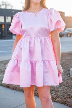 A1999 Satin Tiered Puff Sleeve Mini Dress in Pink Long Night Dress, Latest Braided Hairstyles, Long Night, Puff Sleeve Mini Dress, J Cole, Mini Dress With Sleeves, Free Giveaway, Night Dress, Braided Hairstyles