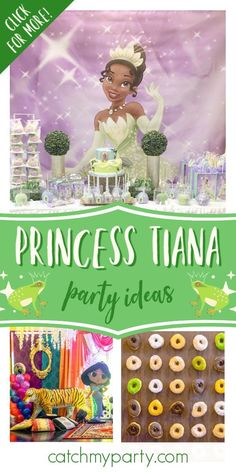 princess tiara party ideas with the words princess tiara on it and an image of a