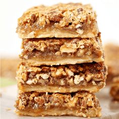 a stack of granola bars sitting on top of a table