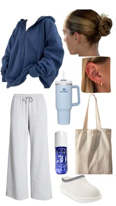 Blue Comfy Outfit, Cozy Summer Outfits, Crazy Outfits, Casual Preppy Outfits, Comfy Outfit, Trendy Outfits For Teens, Cute Lazy Outfits, Lazy Outfits, Cute Preppy Outfits