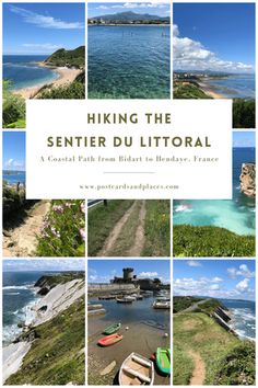 a collage of photos with the words hiking the senter du litoral