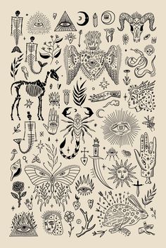 Tato Flash, Dark Boho, Boho Tattoos, Flash Tattoo Designs, Geniale Tattoos, Gothic Tattoo, Tattoo Portfolio, Tattoo Flash Art, Little Tattoos