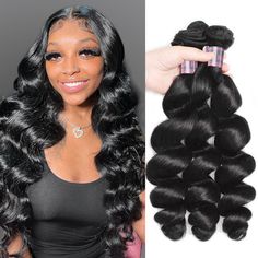 Declare your hair confidence with these 3 bundles of Brazilian Ishow Hair loose wave human hair. Its premium quality human hair offers a naturally soft, thick feel with full, flowing movement. Enjoy easy styling and long-lasting softness without compromising the health of your hair. PRODUCT FEATURES Item: Brazilian Loose Wave Virgin Human Hair 3 Bundles, Unprocessed Human Hair Extension Hair Material: 100% Brazilian Human Hair Weave, 8A Grade Hair Color: Natural Black Color Hair Grade: 8A Grade Brazilian Human Hair Weave, Brazilian Loose Wave, How To Wear A Wig, Loose Waves Hair, Colored Wigs, Business Hairstyles, Brazilian Human Hair, Loose Waves, Hair Color For Black Hair