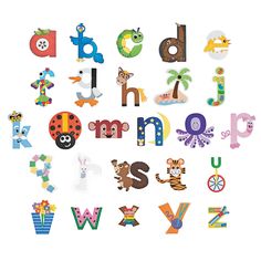 the letters are made up of different animals