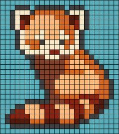 a pixellated image of a cat in blue and brown colors, on a black background