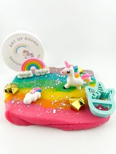 a play dough with unicorns and rainbow colors